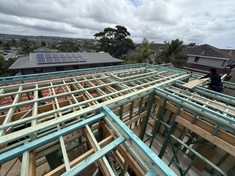 Roof and Wall Framing House Extension Project