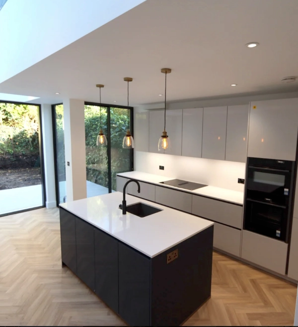 Contemporary kitchen installation heritage home